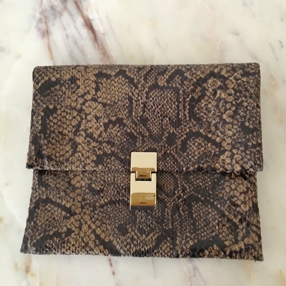 BANANA REPUBLIC python print crossbody/clutch - Picture 2 of 6